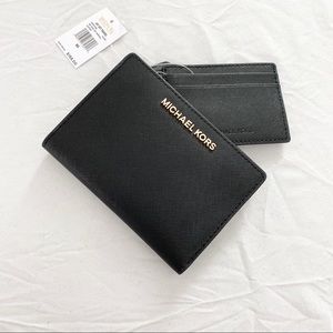 Michael Kors Black Medium Carryall Slim Wallet